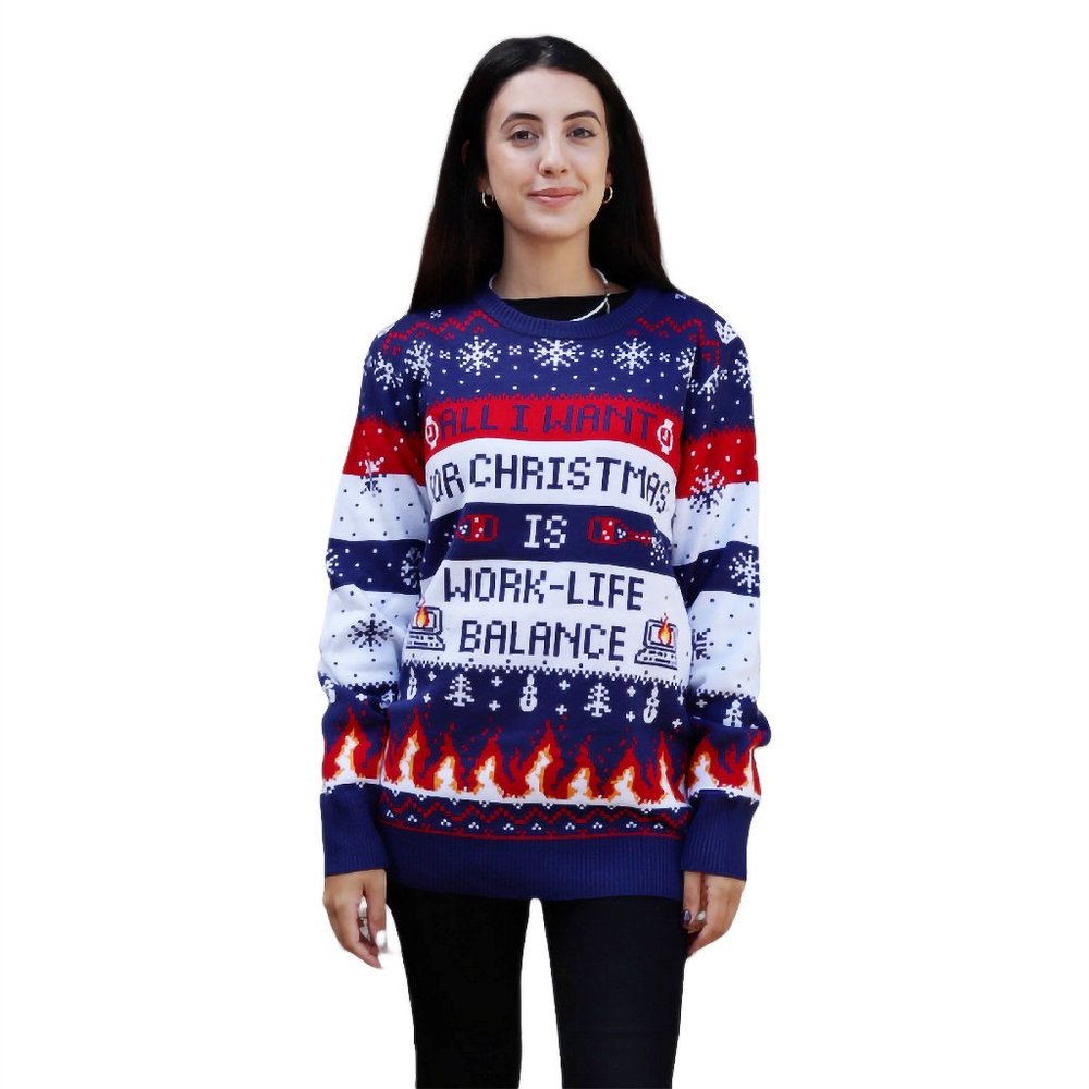 Women’s Work-life Balance Ugly Christmas Sweater